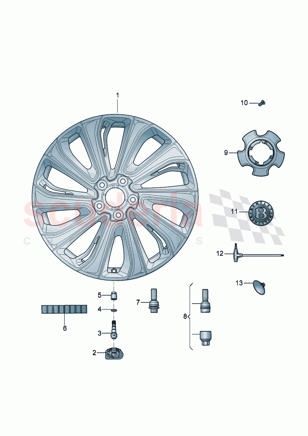 Aluminium rim Hub cap Mulliner Styling Specification of Bentley Bentley New Continental Convertible (2025-2026)
