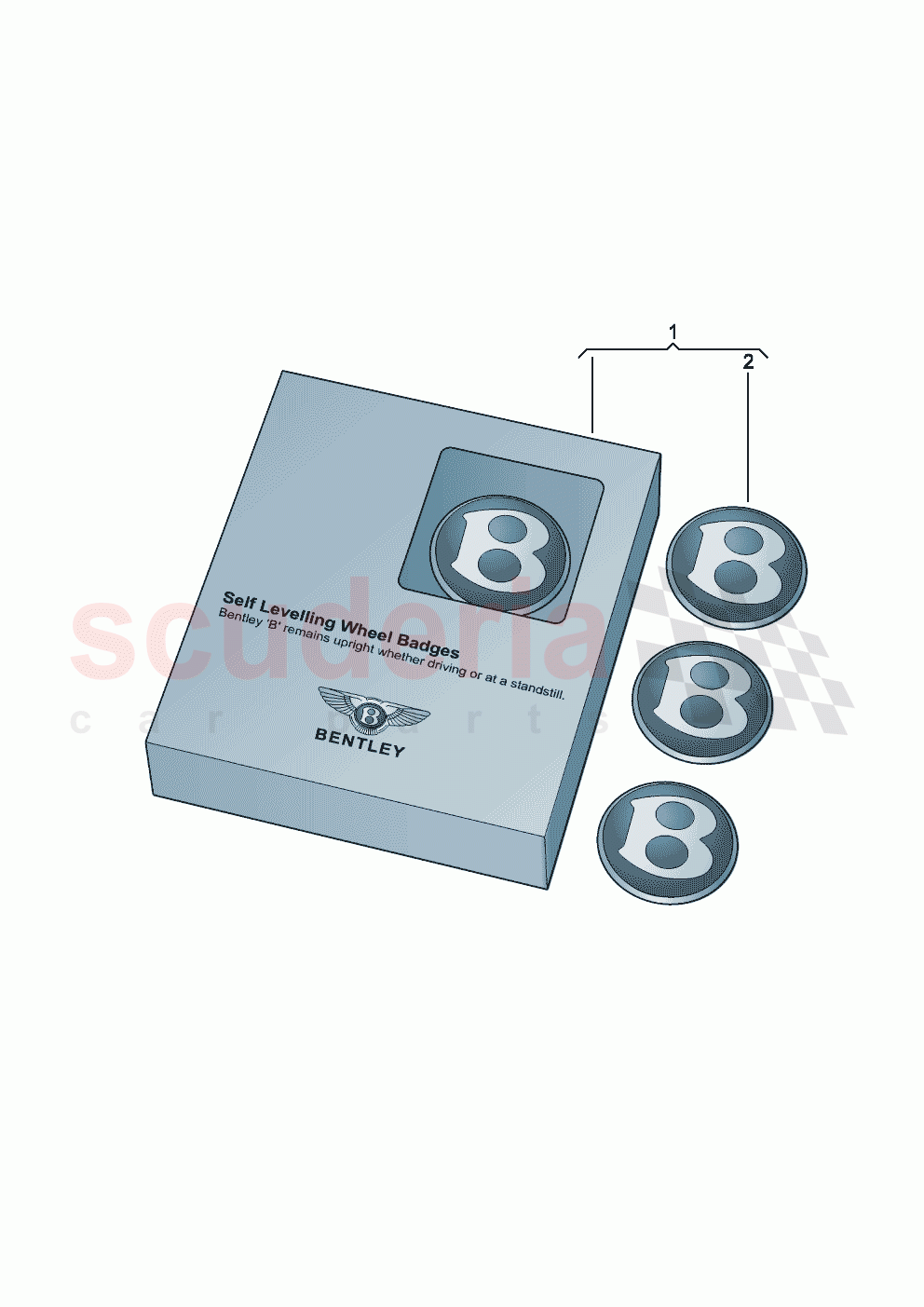 Genuine accessories Dynamic hub cap of Bentley Bentley New Continental GT (2025-2026)