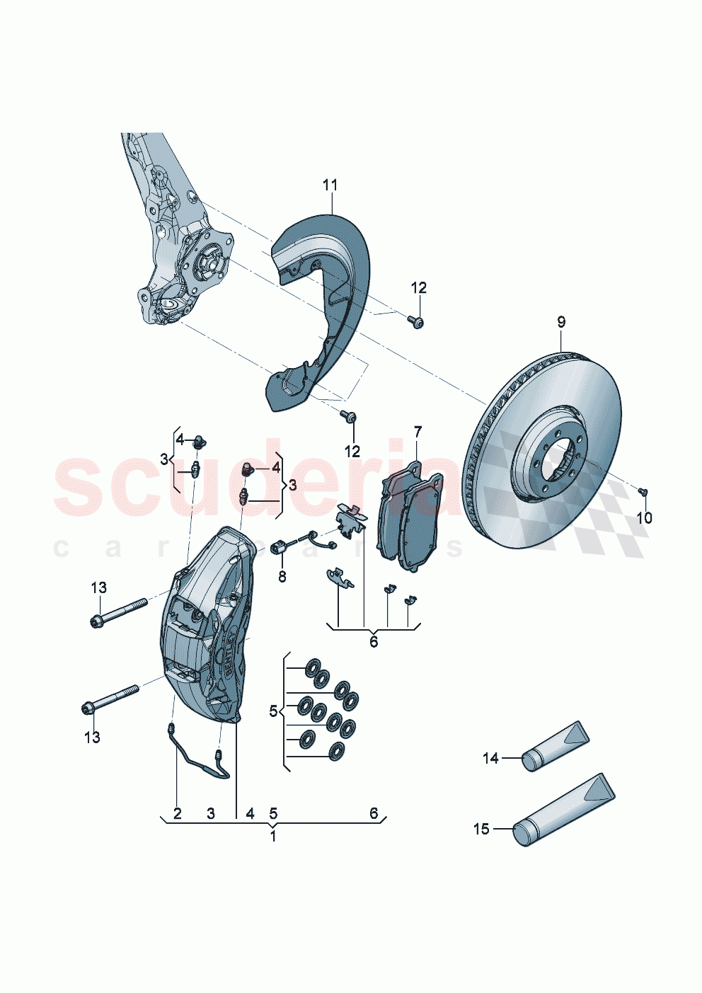 Fixed-calliper brake Brake disc (vented) Cover plate for brake disc of Bentley Bentley New Continental GT (2025-2026)