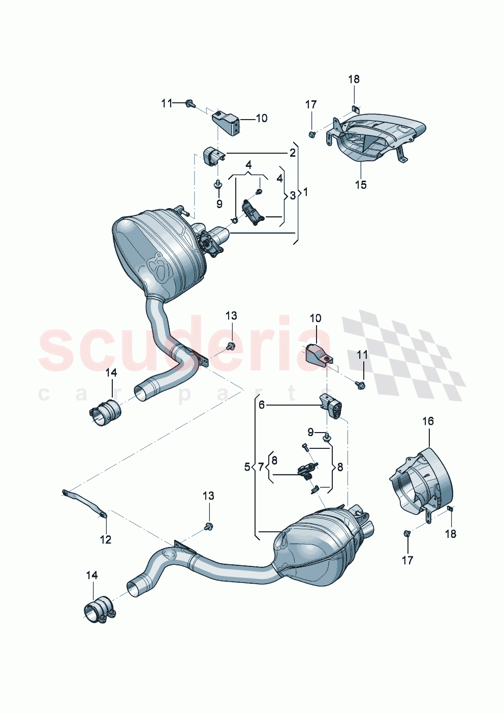 Rear silencer with exhaust flap Trim for exhaust tail pipe of Bentley Bentley New Continental GT (2025-2026)