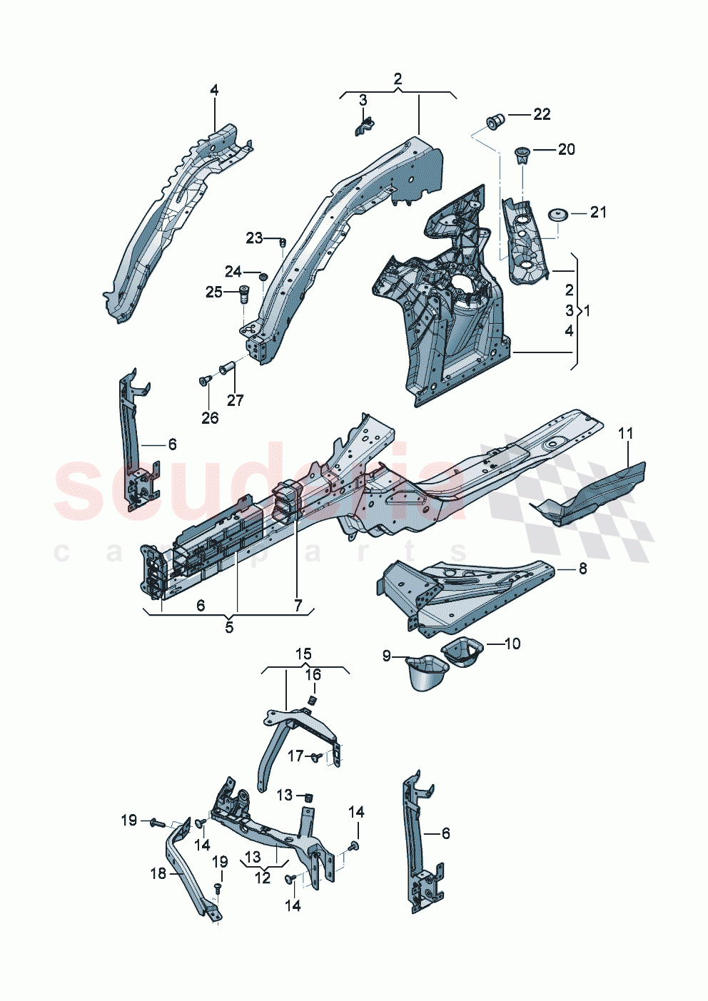 Body repair Front end section of Bentley Bentley New Continental GT (2025-2026)