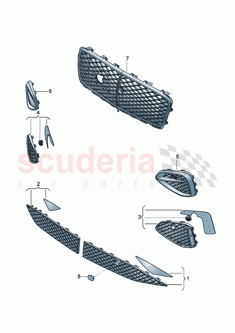Air guide grille of Bentley Bentley New Continental GT (2025-2026)