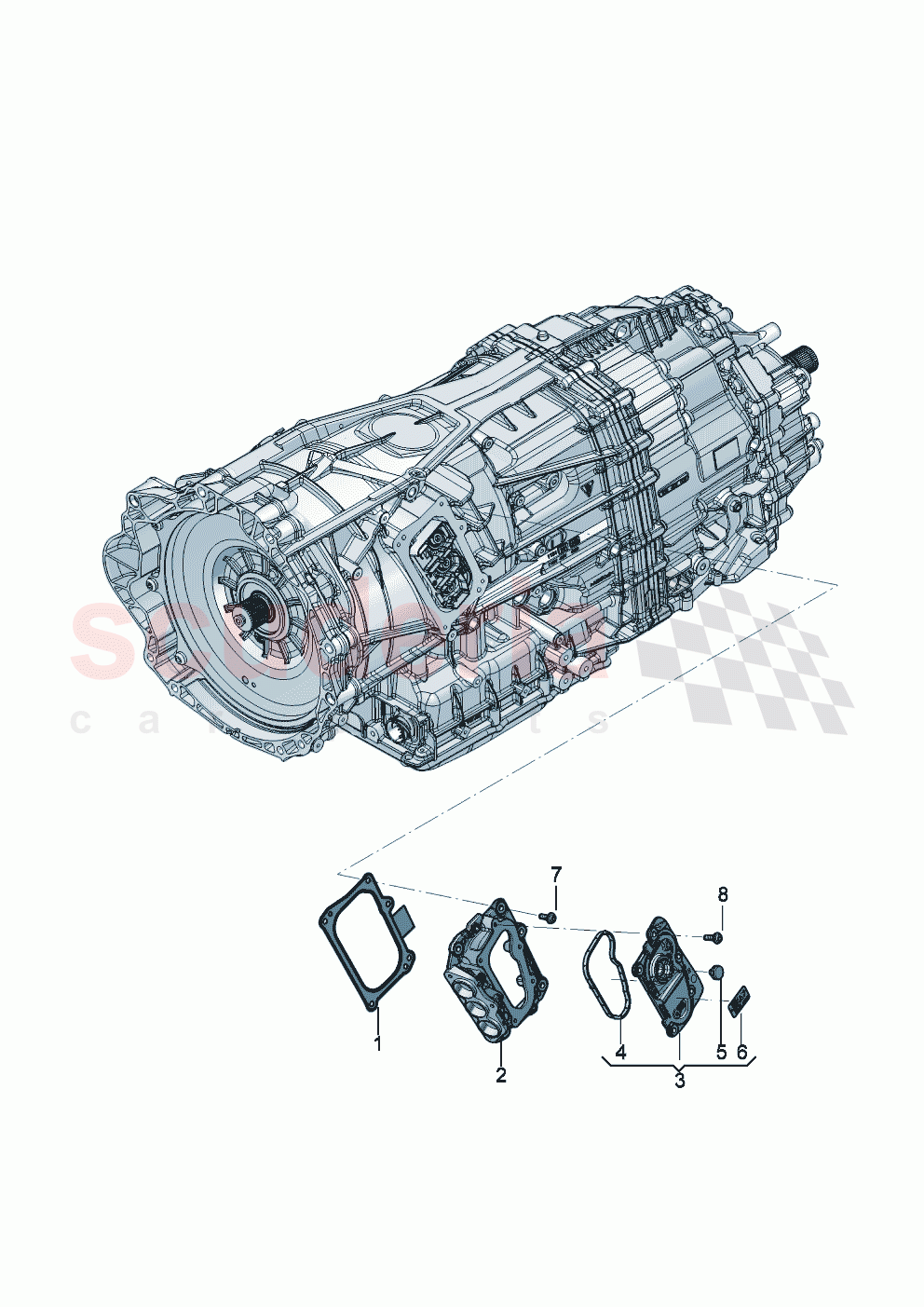Housing cover Hi. volt. wire, tract. motor for 8-speed automatic gearbox of Bentley Bentley New Continental GT (2025-2026)