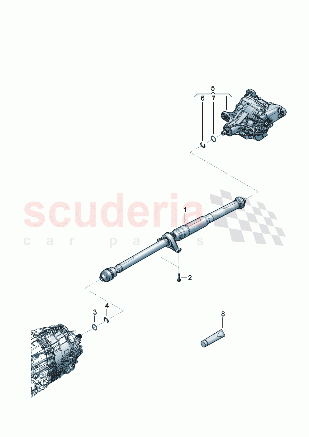 propeller shaft 2-piece with intermediate bearing of Bentley Bentley New Continental GT (2025-2026)