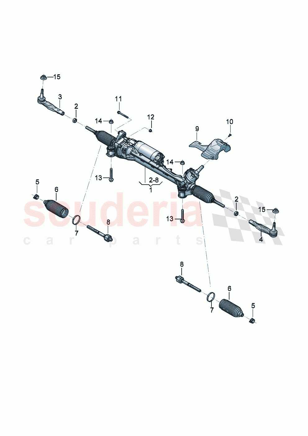 Steering gear with track rods of Bentley Bentley New Continental GT (2025-2026)