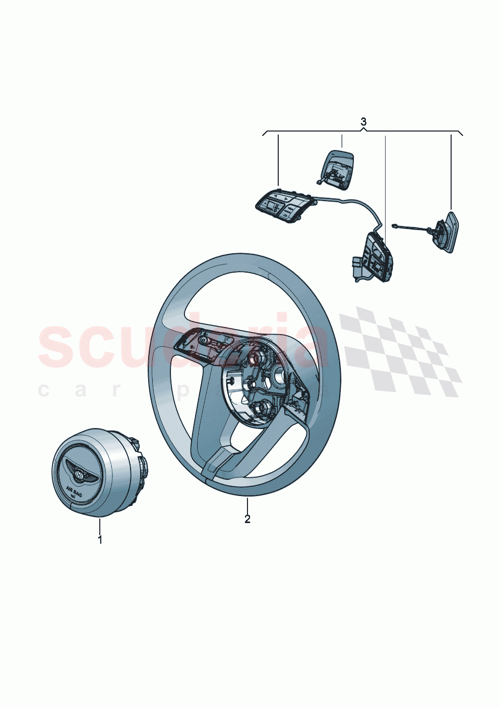 airbag unit for steering wheel of Bentley Bentley New Flying Spur (2025-2026)