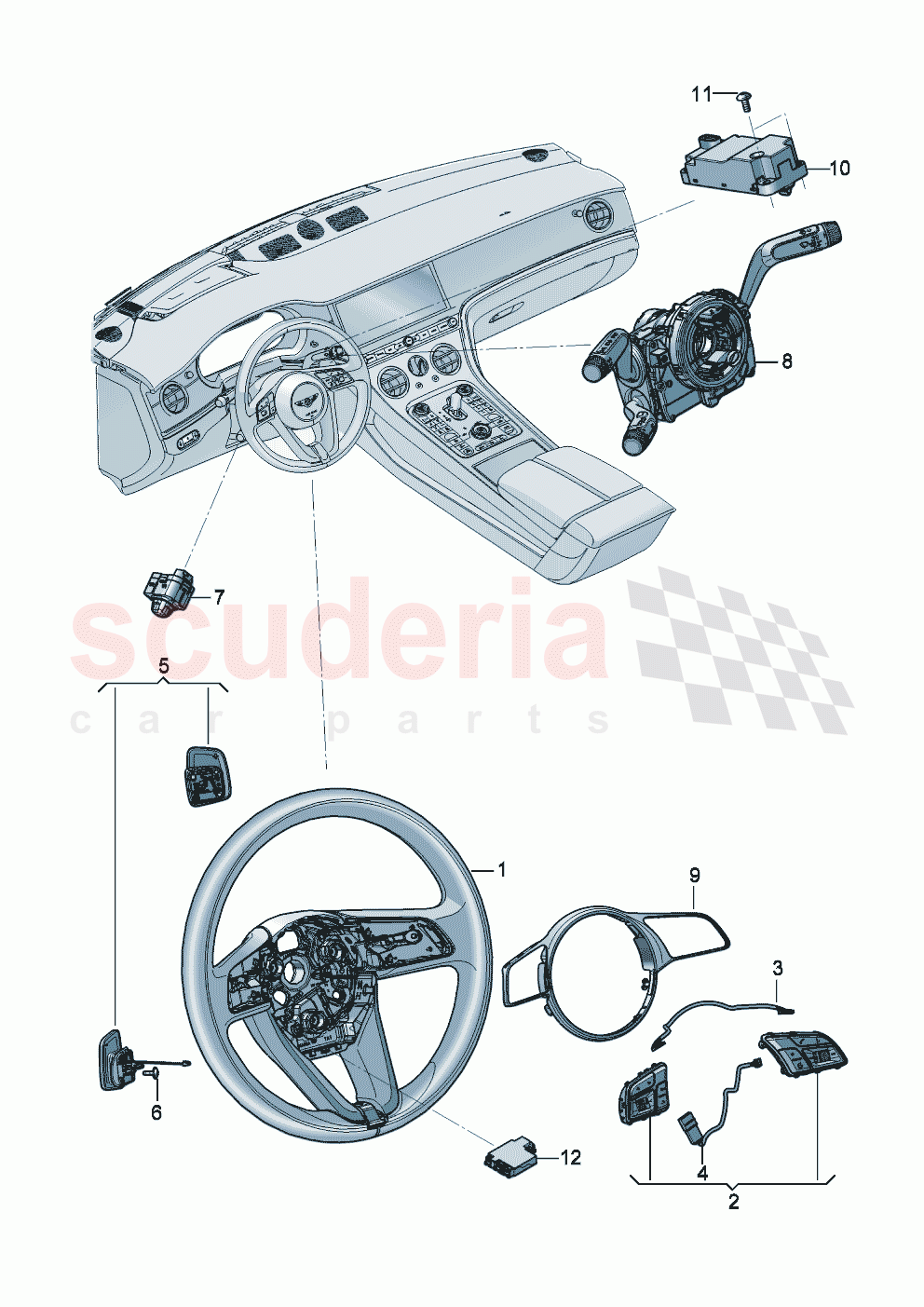 Switch multifunction steering wheel of Bentley Bentley New Flying Spur (2025-2026)