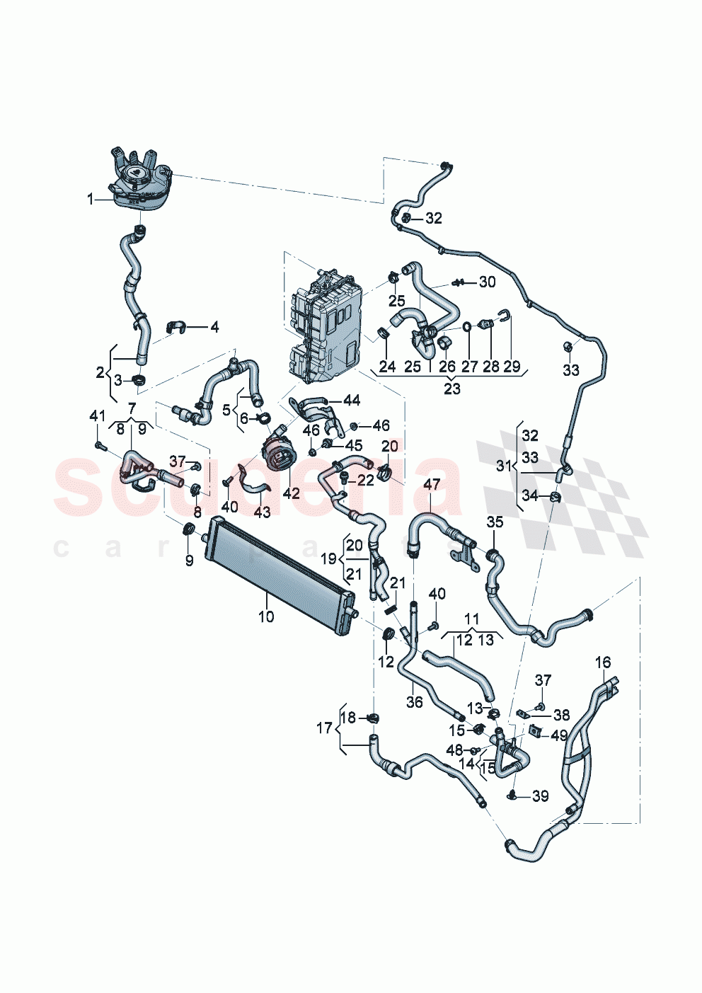 Coolant cooling system For vehicles with hybrid drive Engine bay of Bentley Bentley New Flying Spur (2025-2026)