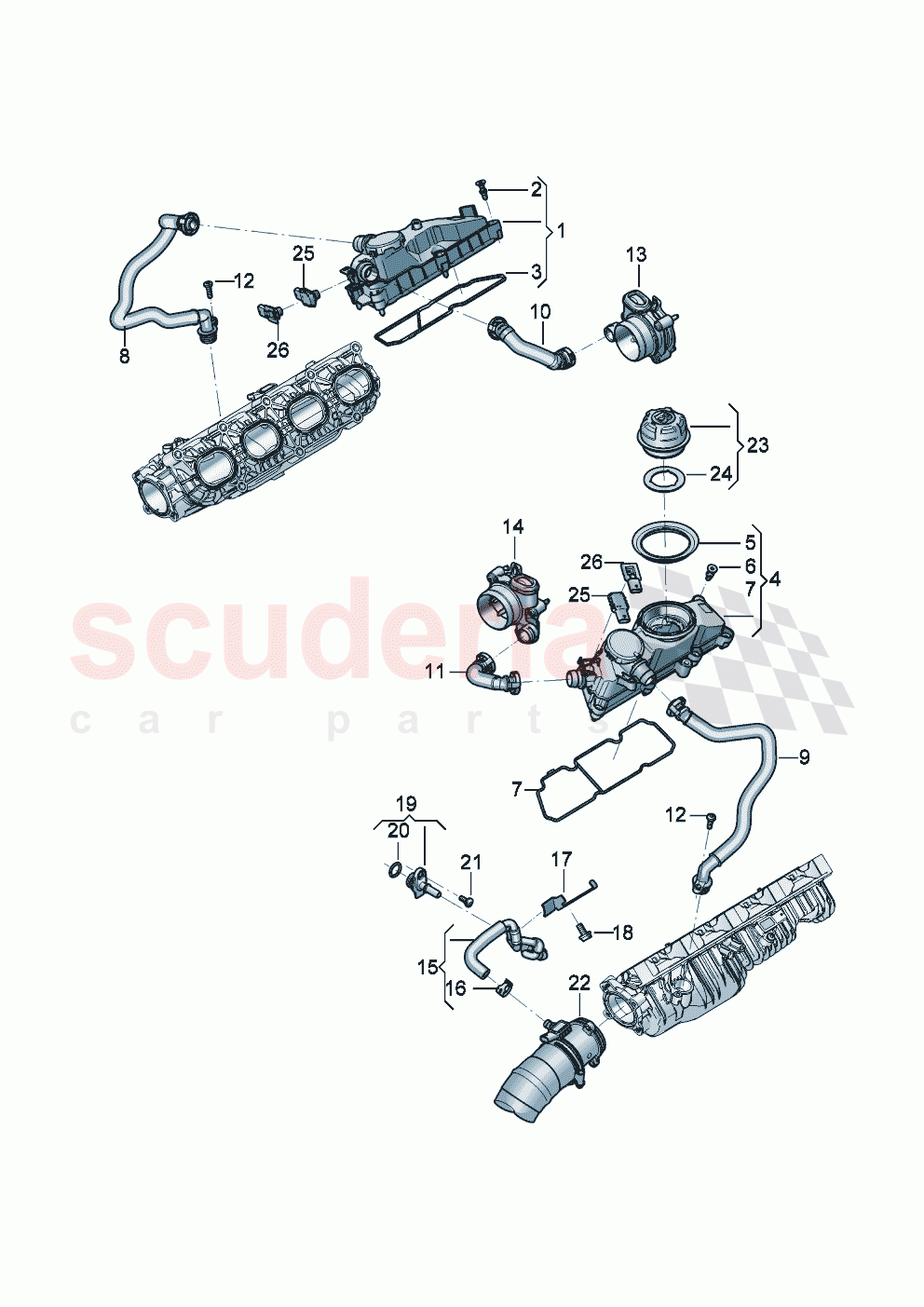 Crankcase housing ventilation oil separator End cap of Bentley Bentley New Flying Spur (2025-2026)
