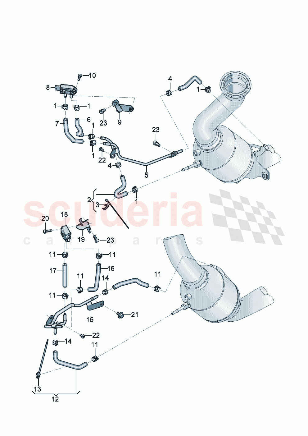 Control line with pressure difference sender Bracket for diff. pressure sensor of Bentley Bentley New Flying Spur (2025-2026)