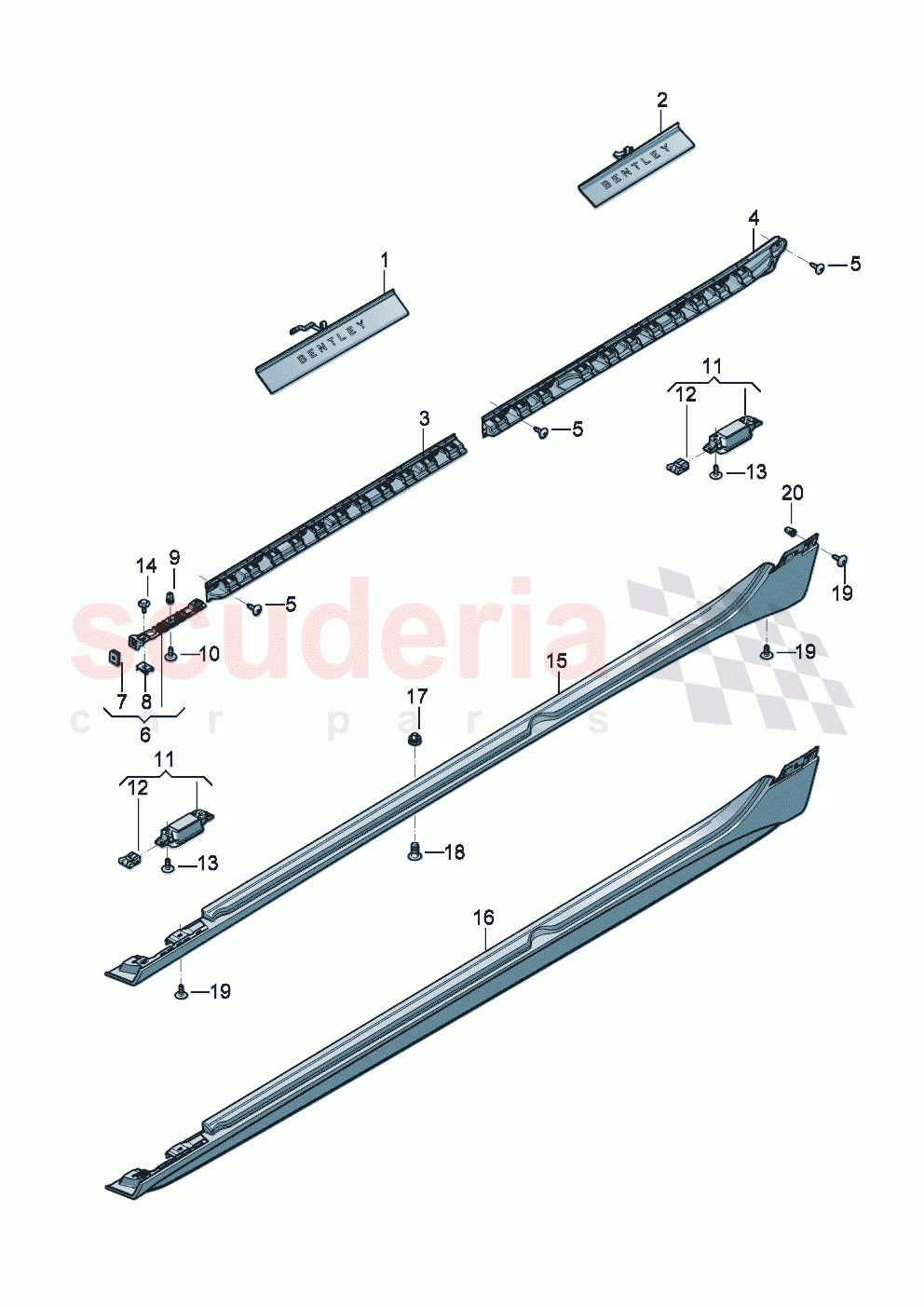 Trim for side section- sill of Bentley Bentley New Flying Spur (2025-2026)
