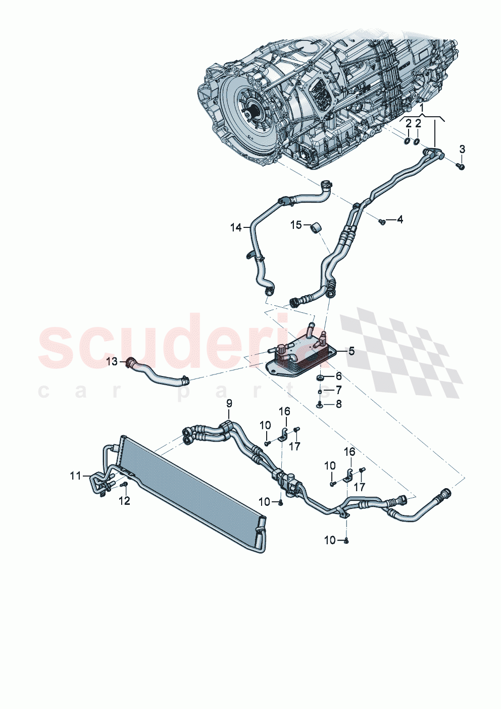 oil pressure line for gearbox oil cooling Gear oil cooler of Bentley Bentley New Flying Spur (2025-2026)