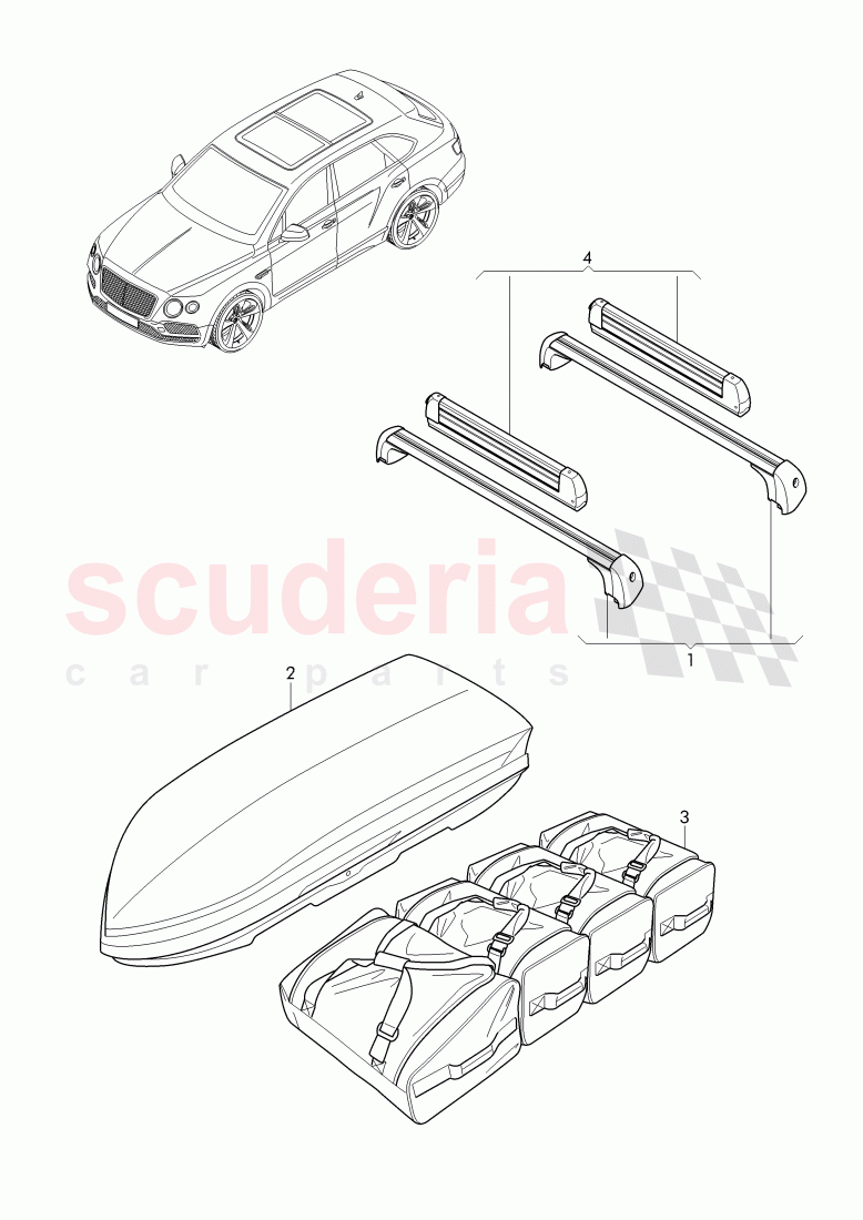 Original Accessories, roof box, roof luggage rack of Bentley Bentley Bentayga (2015+)