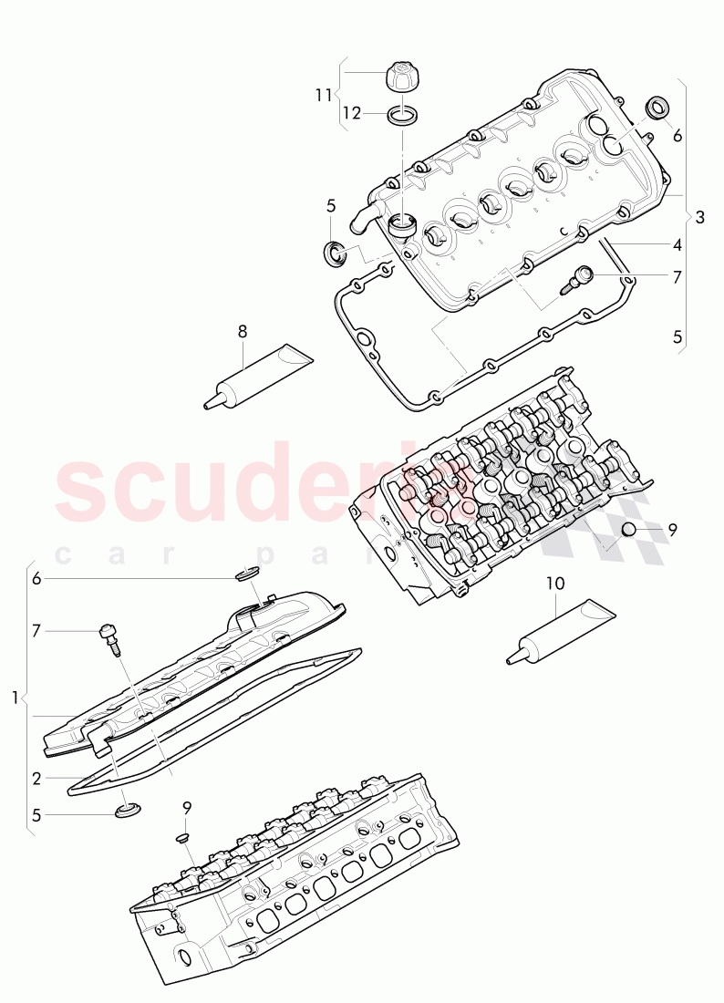 cylinder head cover with gasket, cap of Bentley Bentley Continental Supersports (2017+)