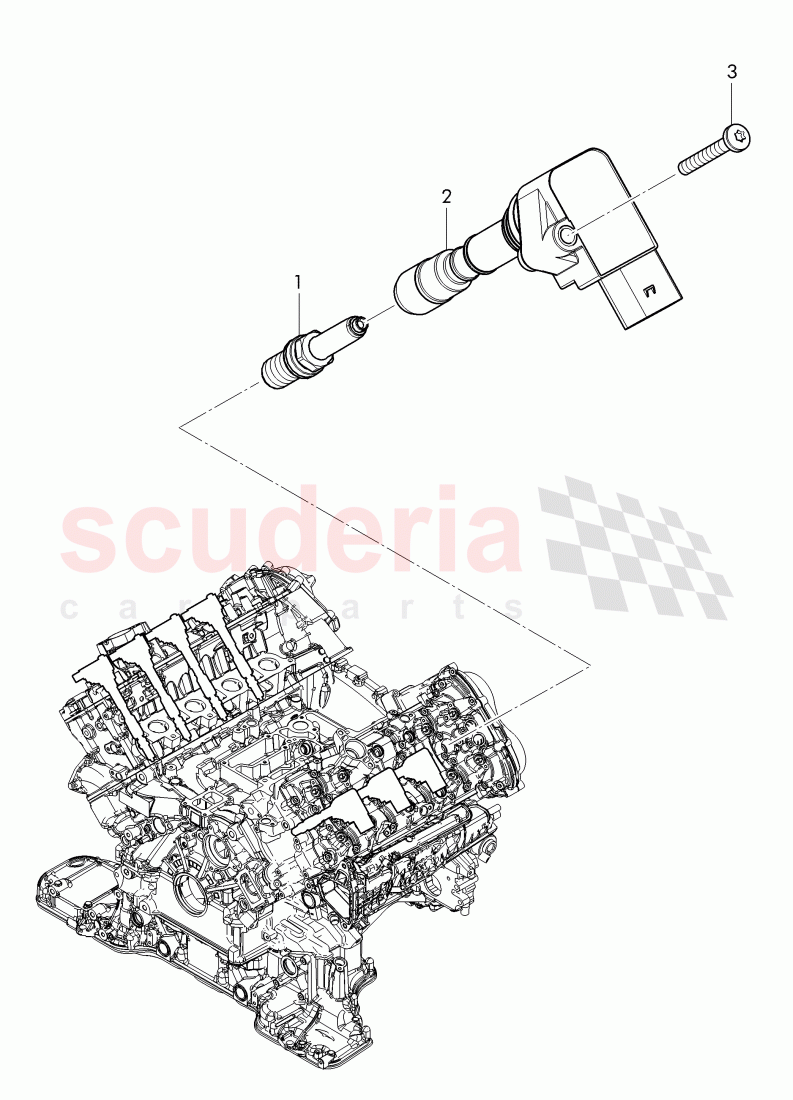 ignition coil with spark plug connector, spark plug of Bentley Bentley Continental GT (2011-2018)