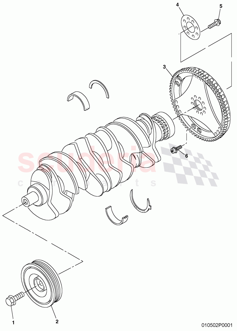 flywheel, v-belt pulley with vibration, damper of Bentley Bentley Continental Supersports (2009-2011)