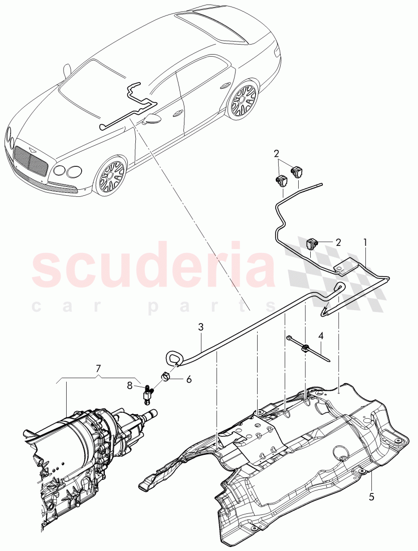 Breather line, for 8-speed automatic gearbox of Bentley Bentley Continental Flying Spur (2013+)
