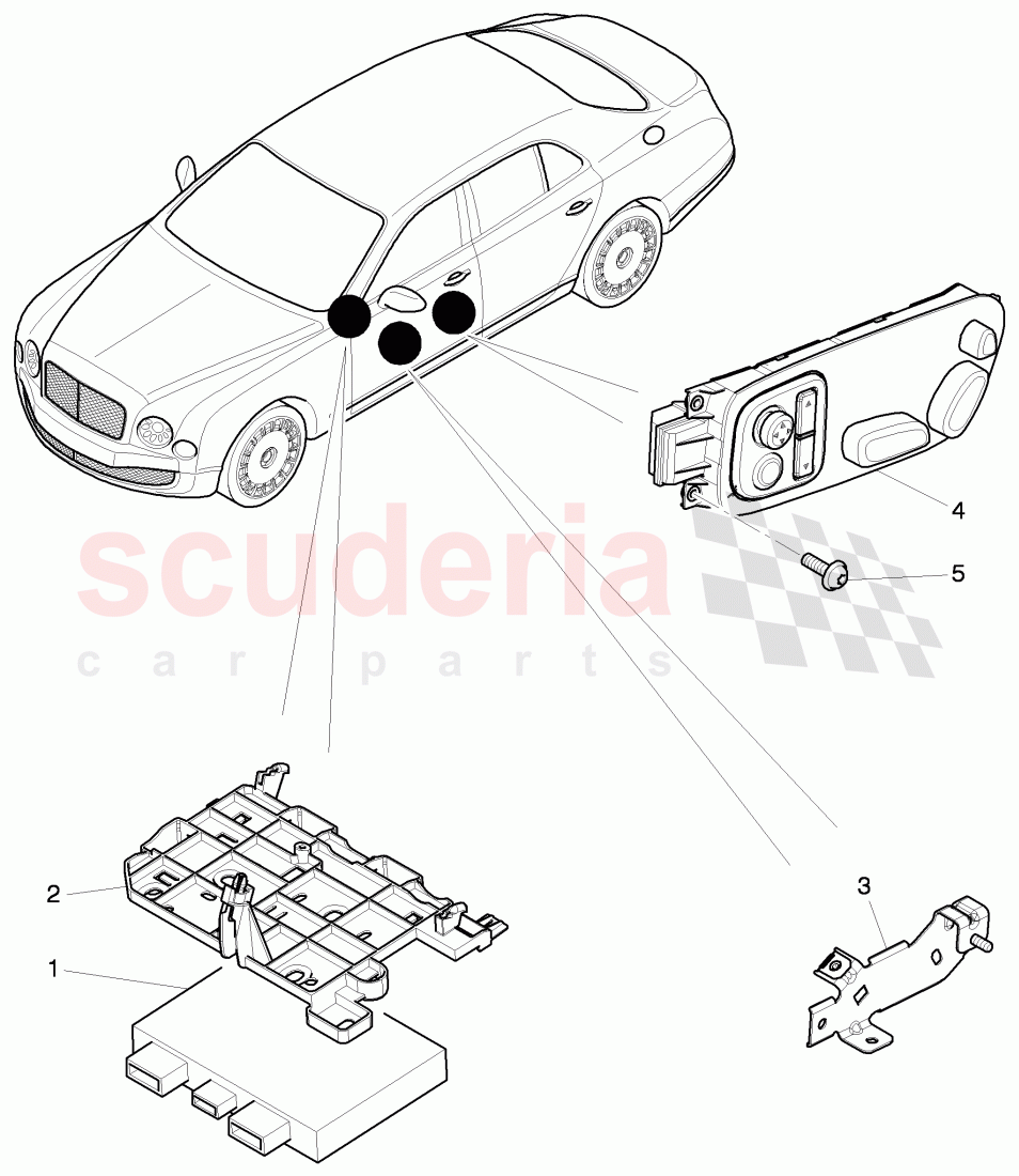 electrical parts for seat, and backrest adjustment of Bentley Bentley Mulsanne (2010+)