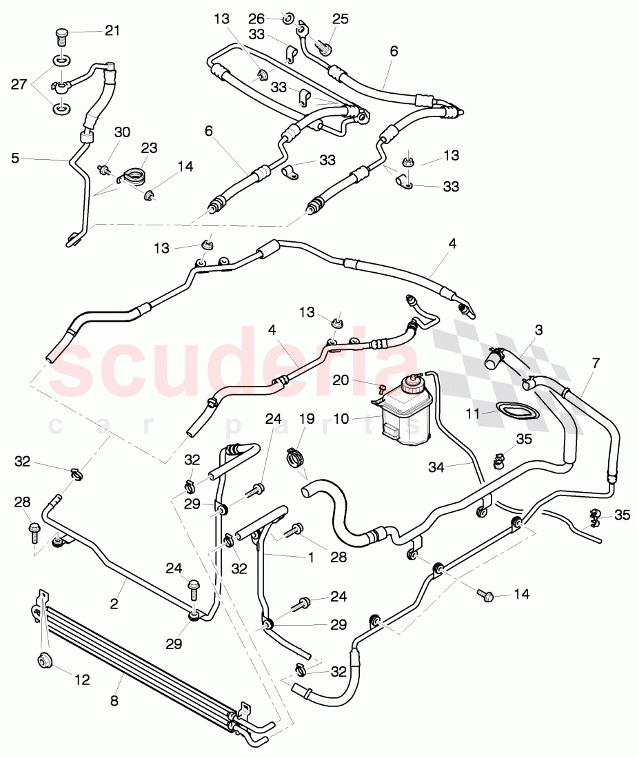 power steering, Hose, reservoir, F >> 3Y-B-015 923, F >> ZH-B-015 923 of Bentley Bentley Mulsanne (2010+)