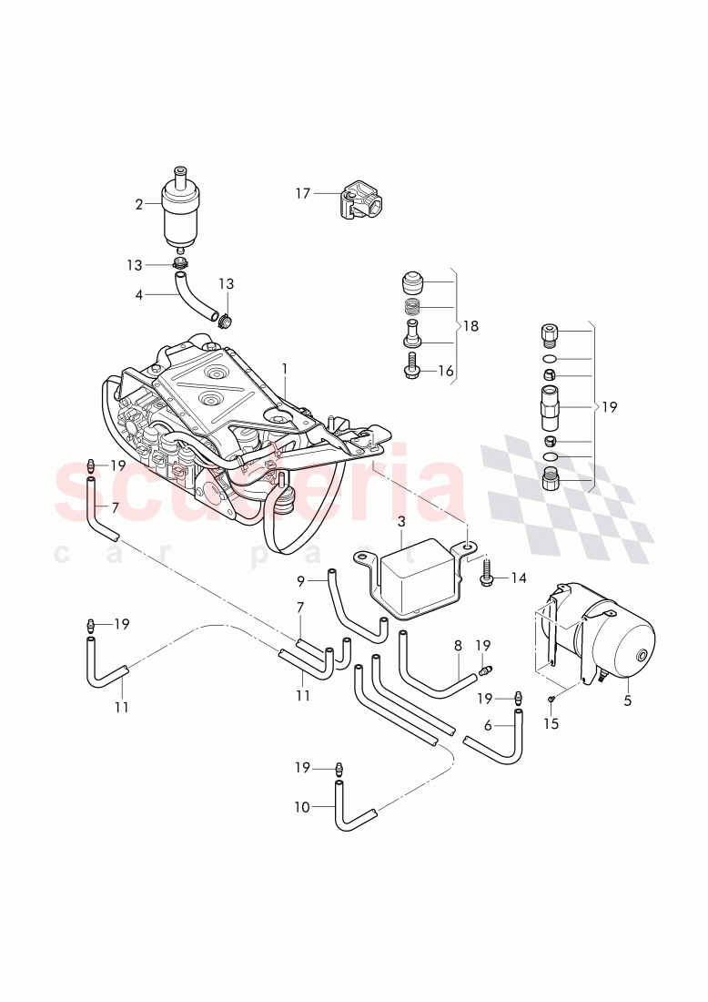 air supply unit, reservoir, air line, valve unit of Bentley Bentley Continental Supersports Convertible (2017+)