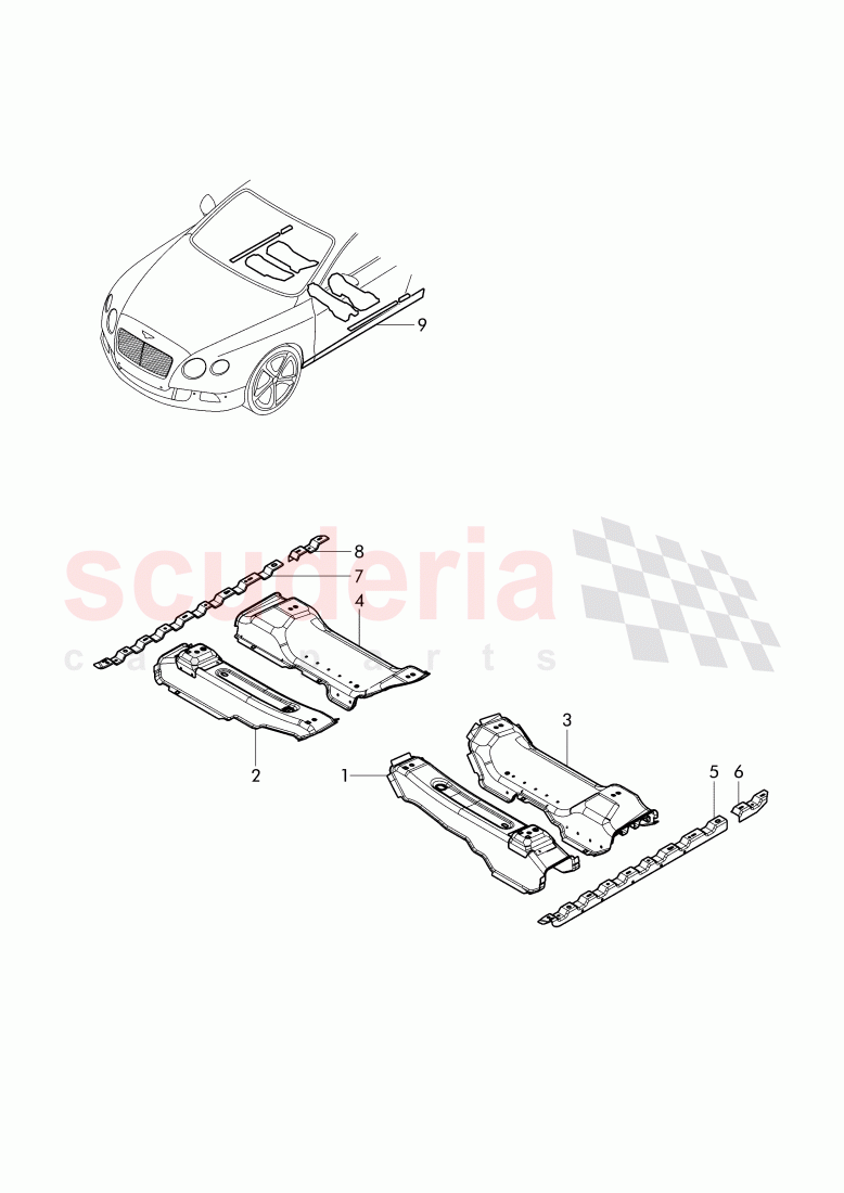 retaining plate for seat, attachment of Bentley Bentley Continental Supersports Convertible (2017+)