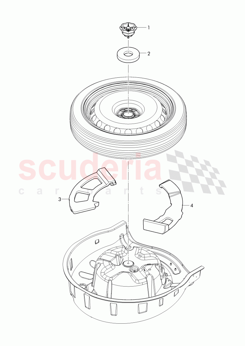 support for spare wheel, F 3W-G-054 429>>, F ZA-G-054 429>> of Bentley Bentley Continental Flying Spur (2013+)