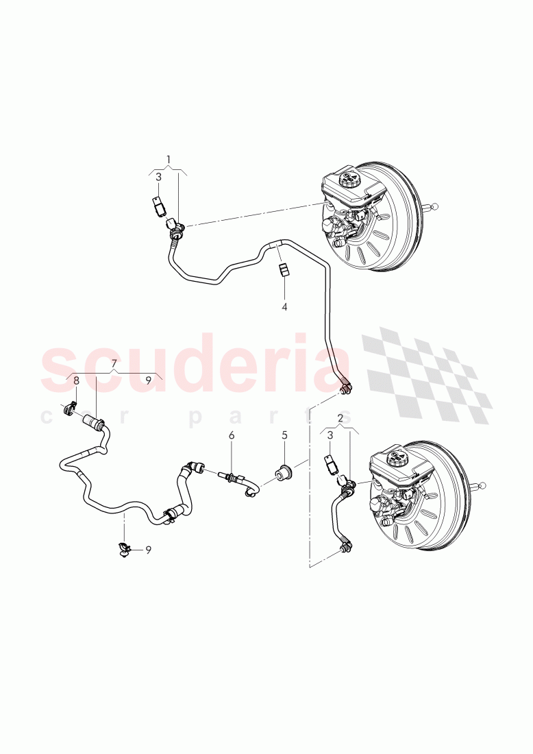 vacuum hoses for brake servo of Bentley Bentley Bentayga (2015+)