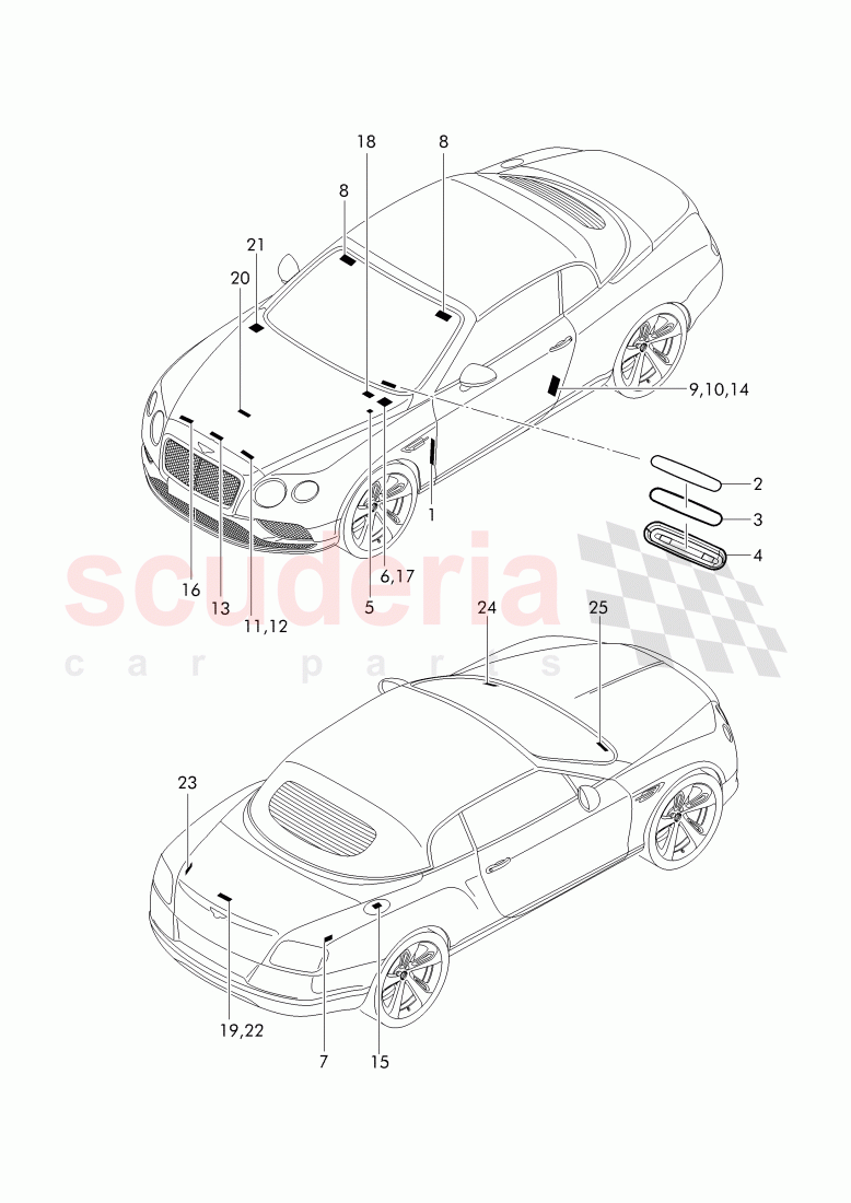 vehicle data plate, D - MJ 2017>> of Bentley Bentley Continental GTC (2011+)