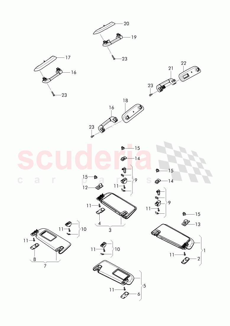 sun vizors, grab handle of Bentley Bentley Bentayga (2015-2020)