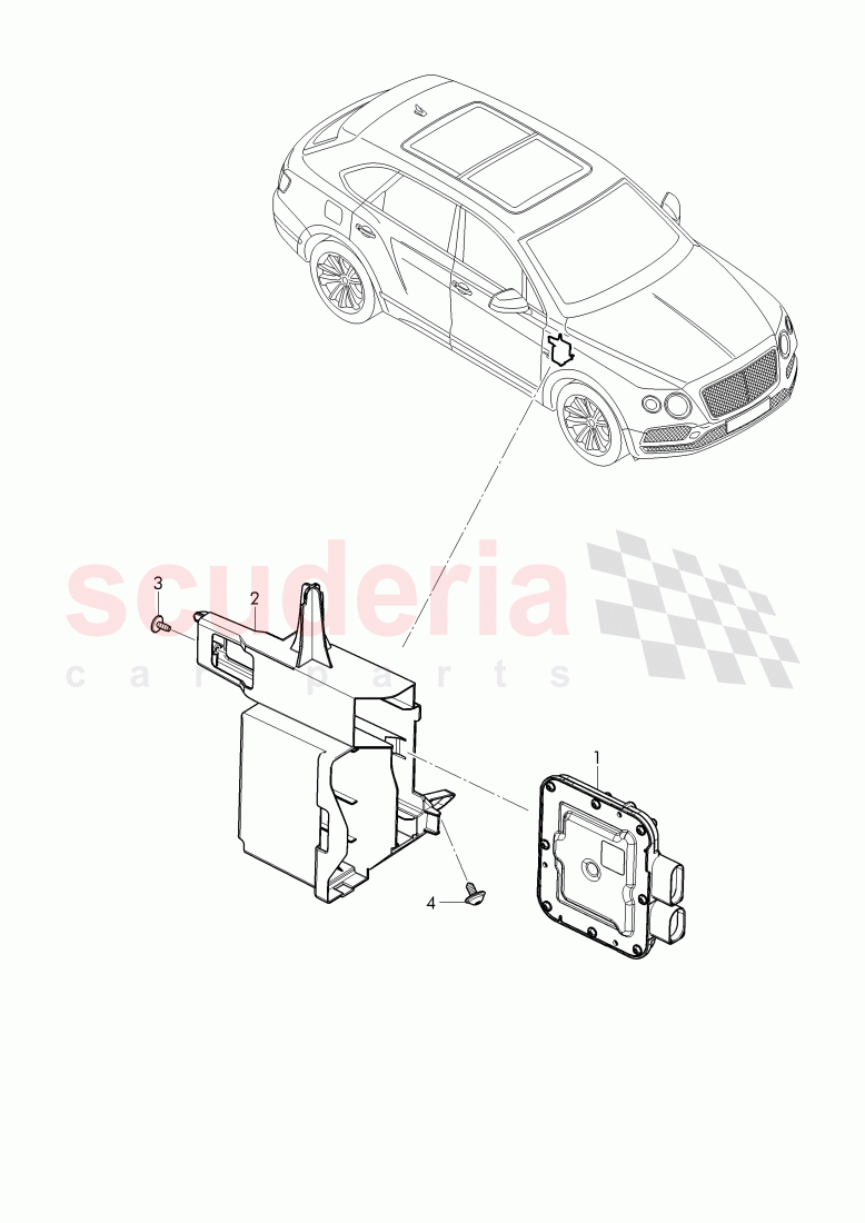 Control unit for electro-, hydraulic engine mount of Bentley Bentley Bentayga (2015+)
