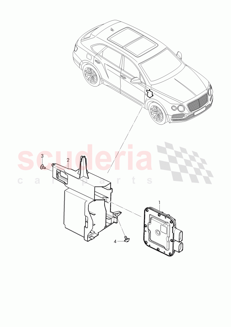 Control unit for electro-, hydraulic engine mount of Bentley Bentley Bentayga (2015-2020)