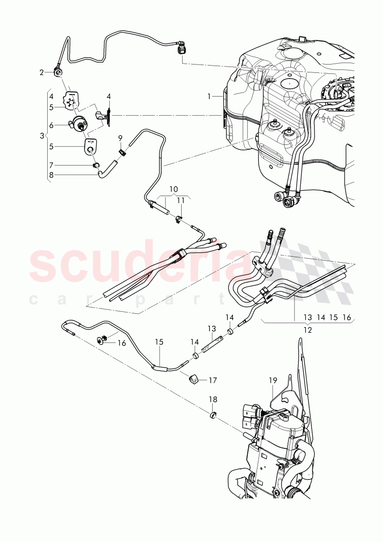 fuel line, for vehicles with coolant auxiliary heater of Bentley Bentley Bentayga (2015+)