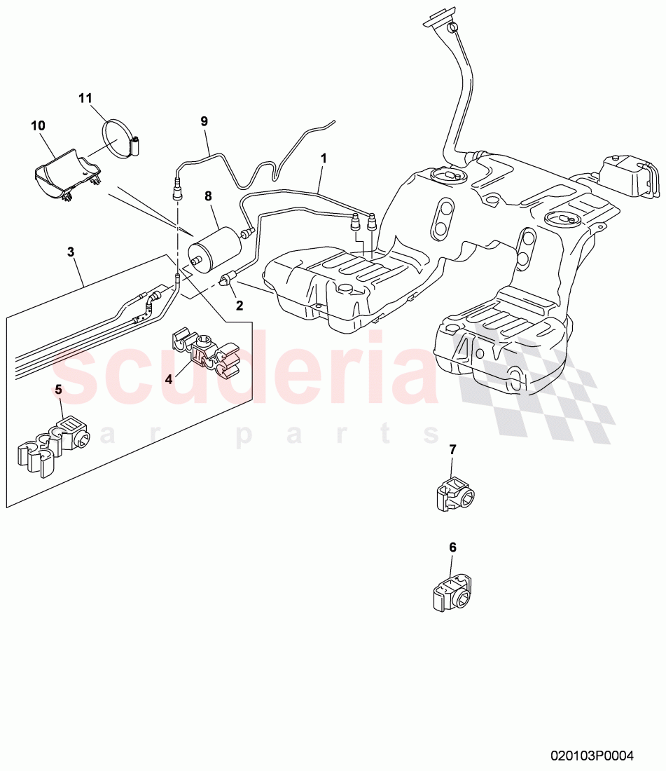 fuel line with breather and vacuum, pipe, fuel line, fuel filter, D >> - MJ 2010 of Bentley Bentley Continental GTC (2006-2010)