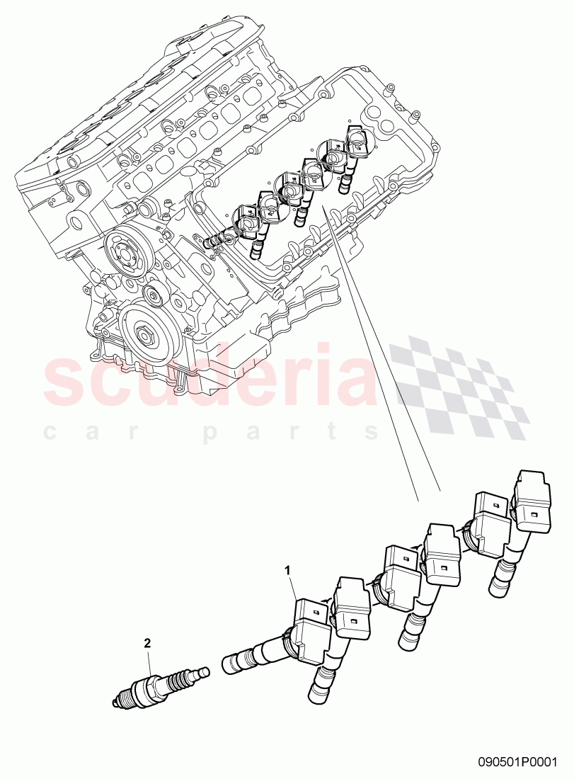spark plug, ignition coil with spark plug connector of Bentley Bentley Continental Supersports (2009-2011)