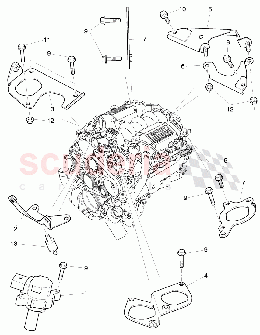 ignition coil, Mounting with fixing parts, D >> - MJ 2015 of Bentley Bentley Mulsanne (2010+)
