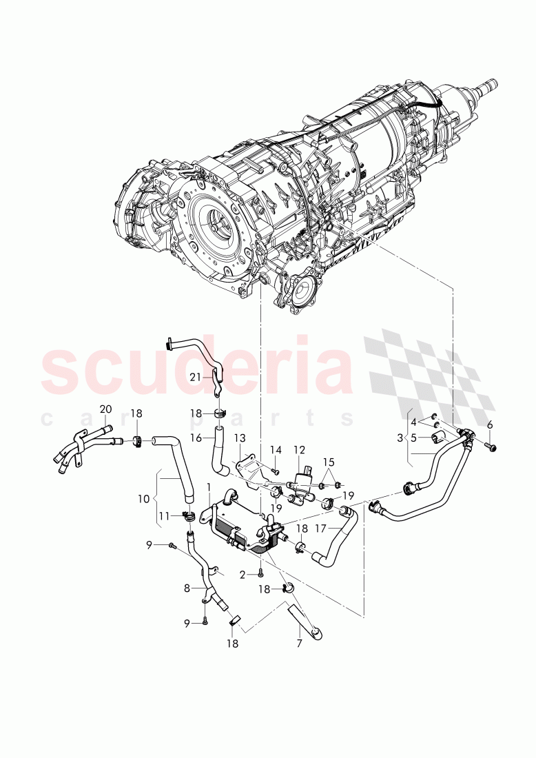 oil pressure line for gear oil cooling, Gear oil cooler, F >> 4V-J-019 112, F >> ZV-J-019 112 of Bentley Bentley Bentayga (2015+)