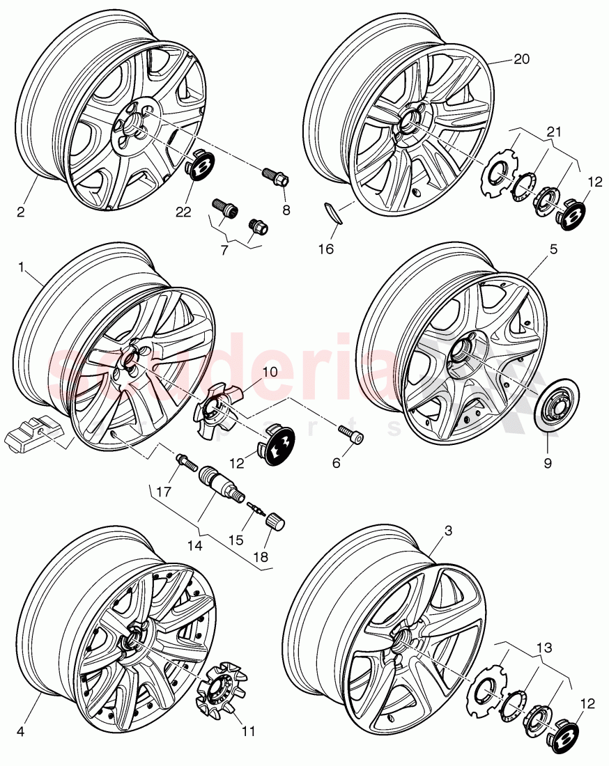 alloy wheel, F 3W-7-039 828>> 3W-7-051 364 of Bentley Bentley Continental GTC (2006-2010)