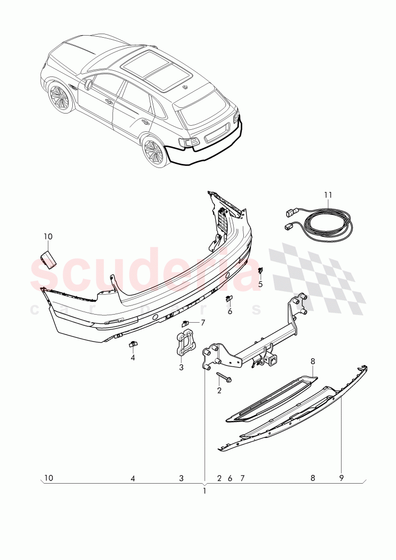 Original Accessories, for vehicles with trailers of Bentley Bentley Bentayga (2015+)