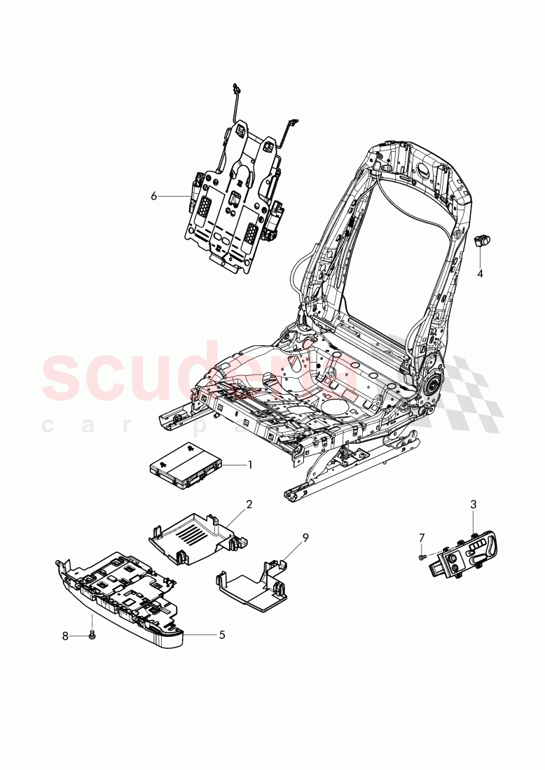 electrical parts for seat, and backrest adjustment of Bentley Bentley Continental Supersports (2017+)