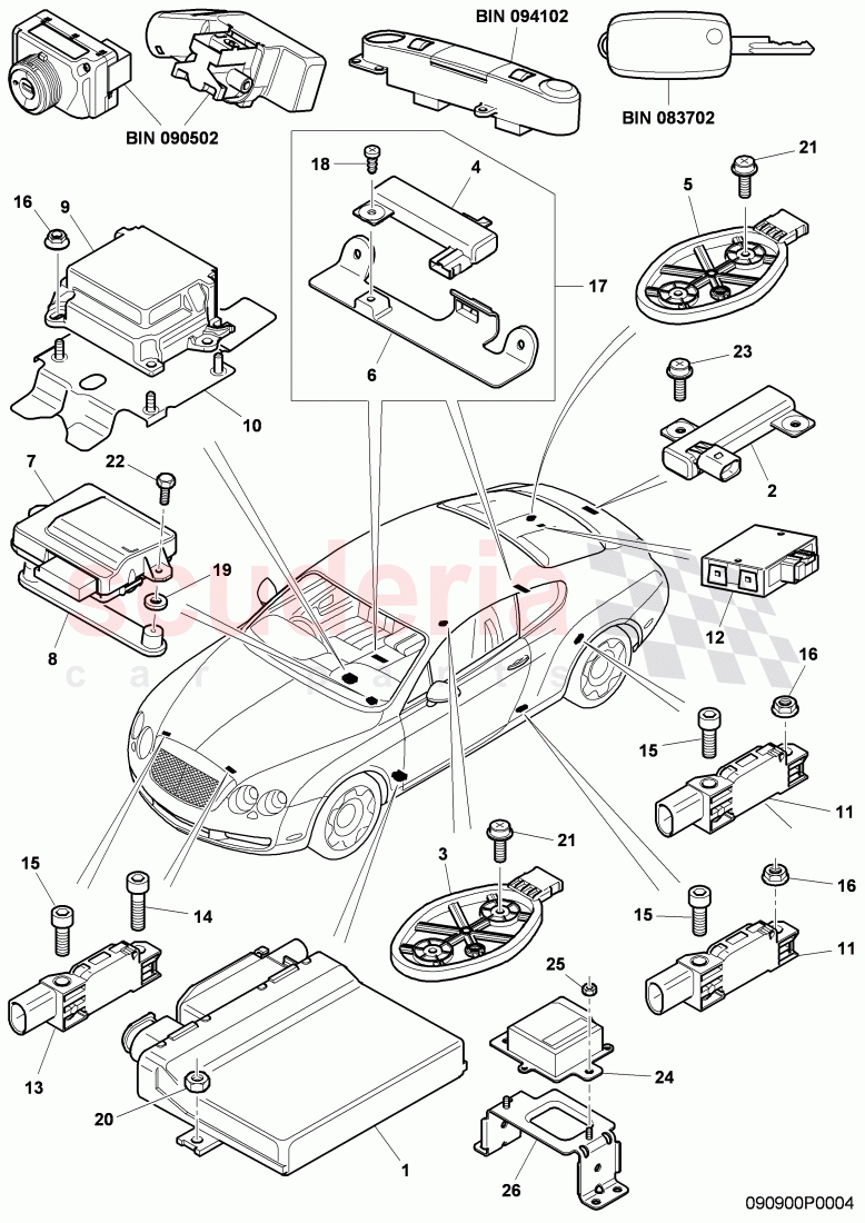 Control systems for comfort, systems and safety, F 3W-7-039 946>>, F ZA-A-062 566>> of Bentley Bentley Continental GT (2003-2010)