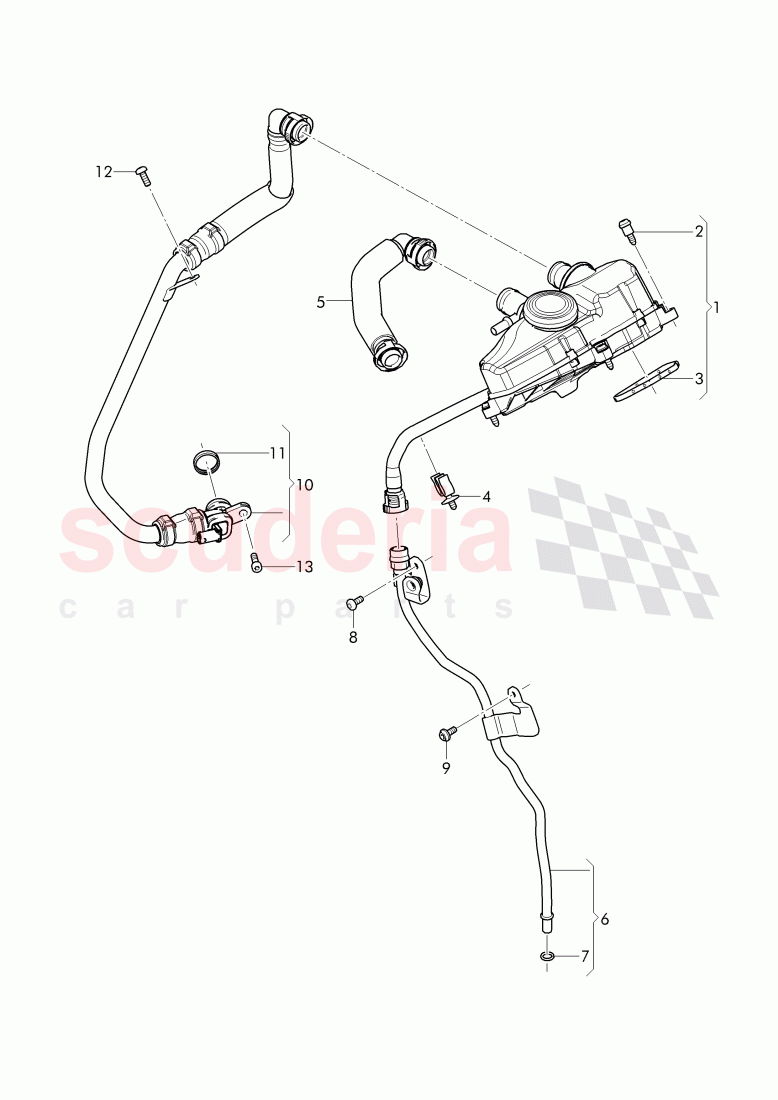 Crankcase breather, F 4V-J-017 261>>, F ZV-J-017 261>> of Bentley Bentley Bentayga (2015+)