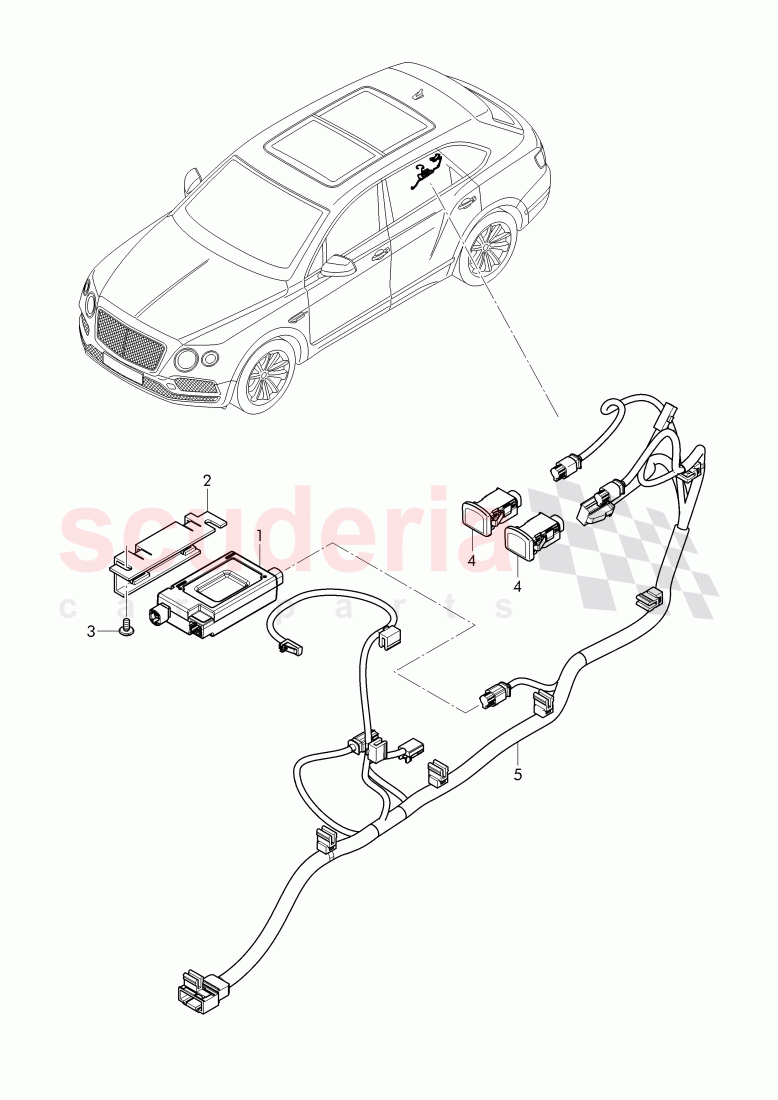 USB socket with cover of Bentley Bentley Bentayga (2015-2020)