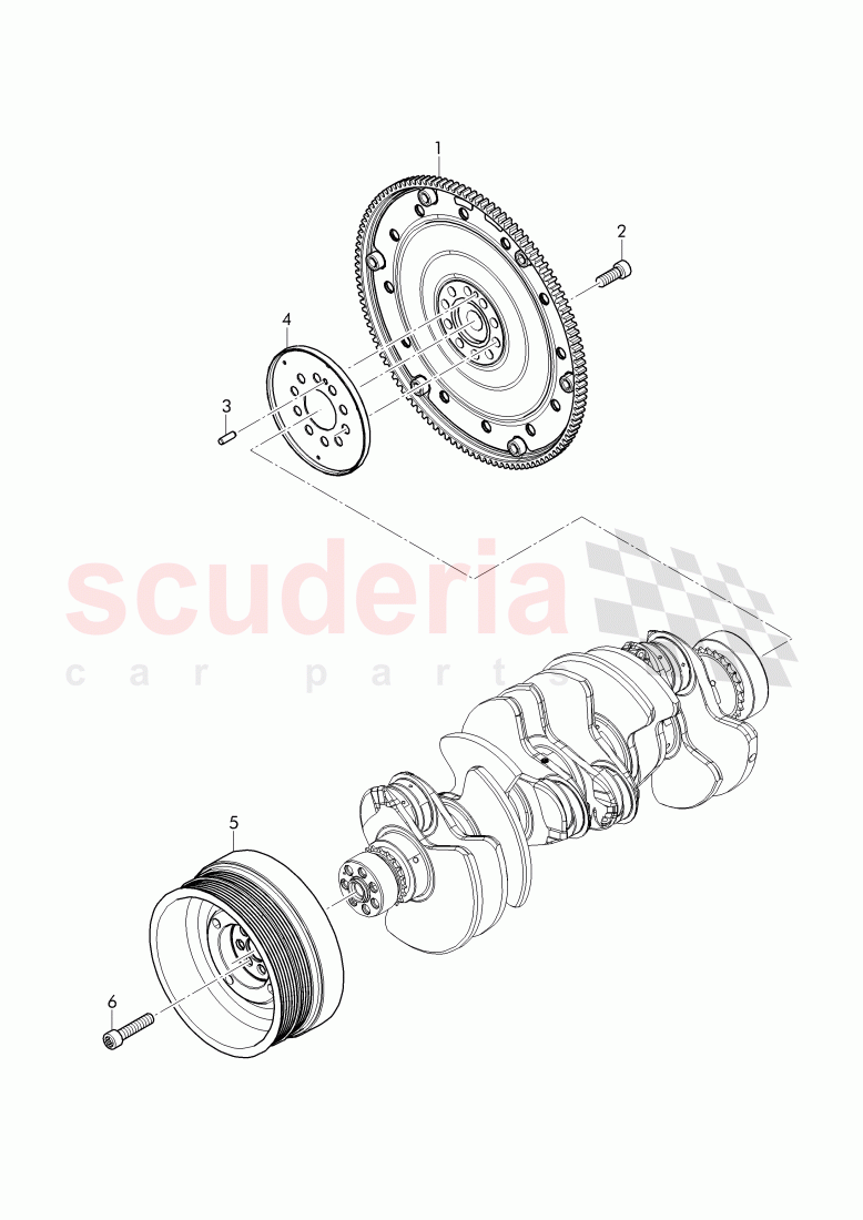 flywheel, v-belt pulley with vibration, damper, impulse rotor of Bentley Bentley Bentayga (2015+)