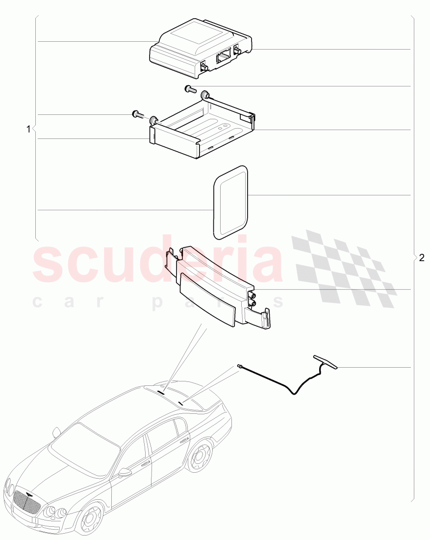 Original Accessories, Installation kit for vehicle, positioning system of Bentley Bentley Continental Flying Spur (2006-2012)