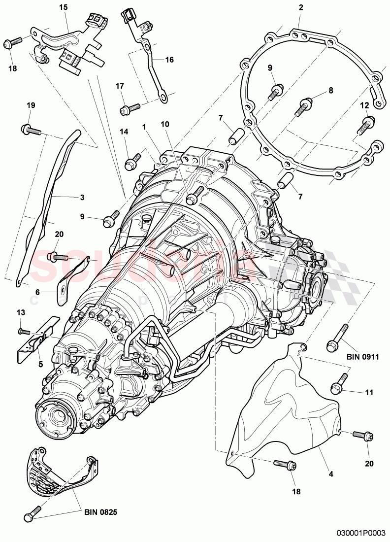 6 speed automatic transmission, with central differential, fasteners, heatshield, intermediate plate of Bentley Bentley Continental GTC (2006-2010)