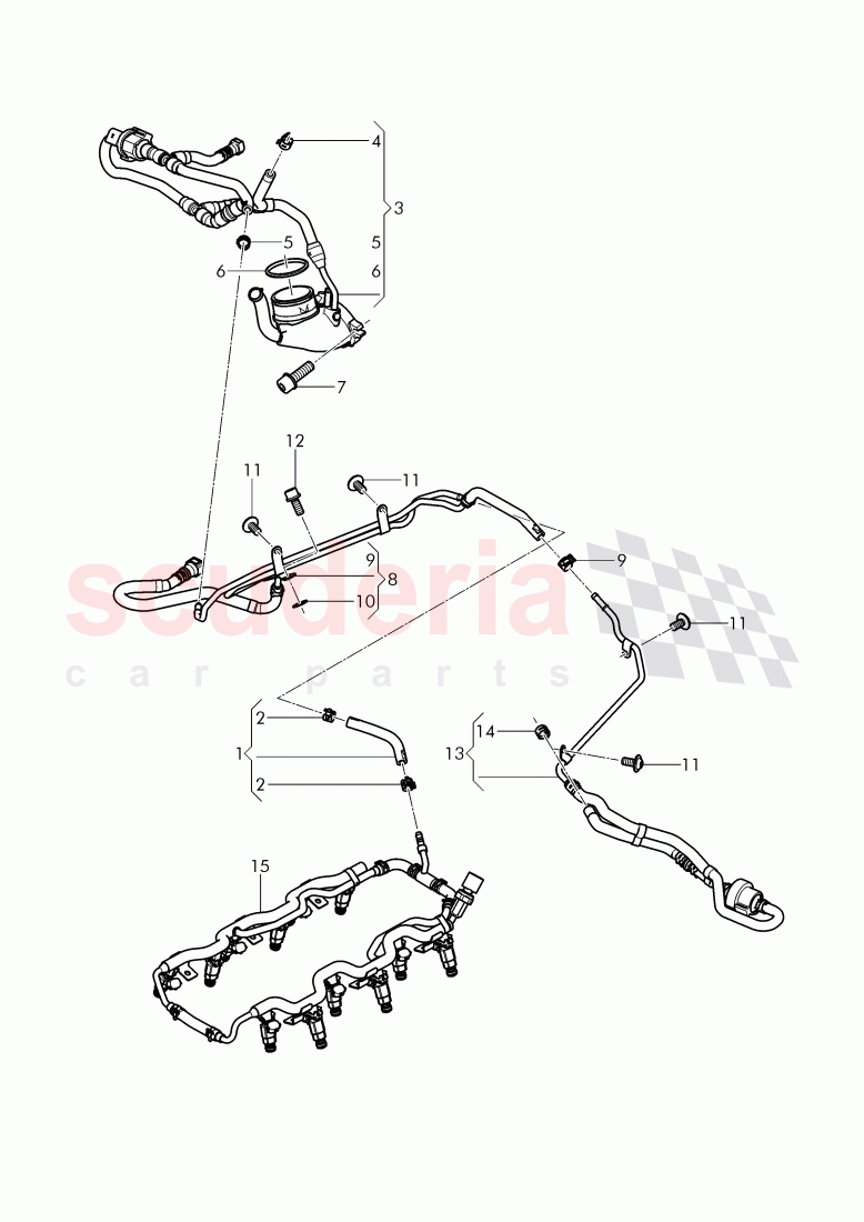 Fuel supply line, valve for charcoal, cannister, Engine bay, D - MJ 2016>> of Bentley Bentley Continental Flying Spur (2013+)