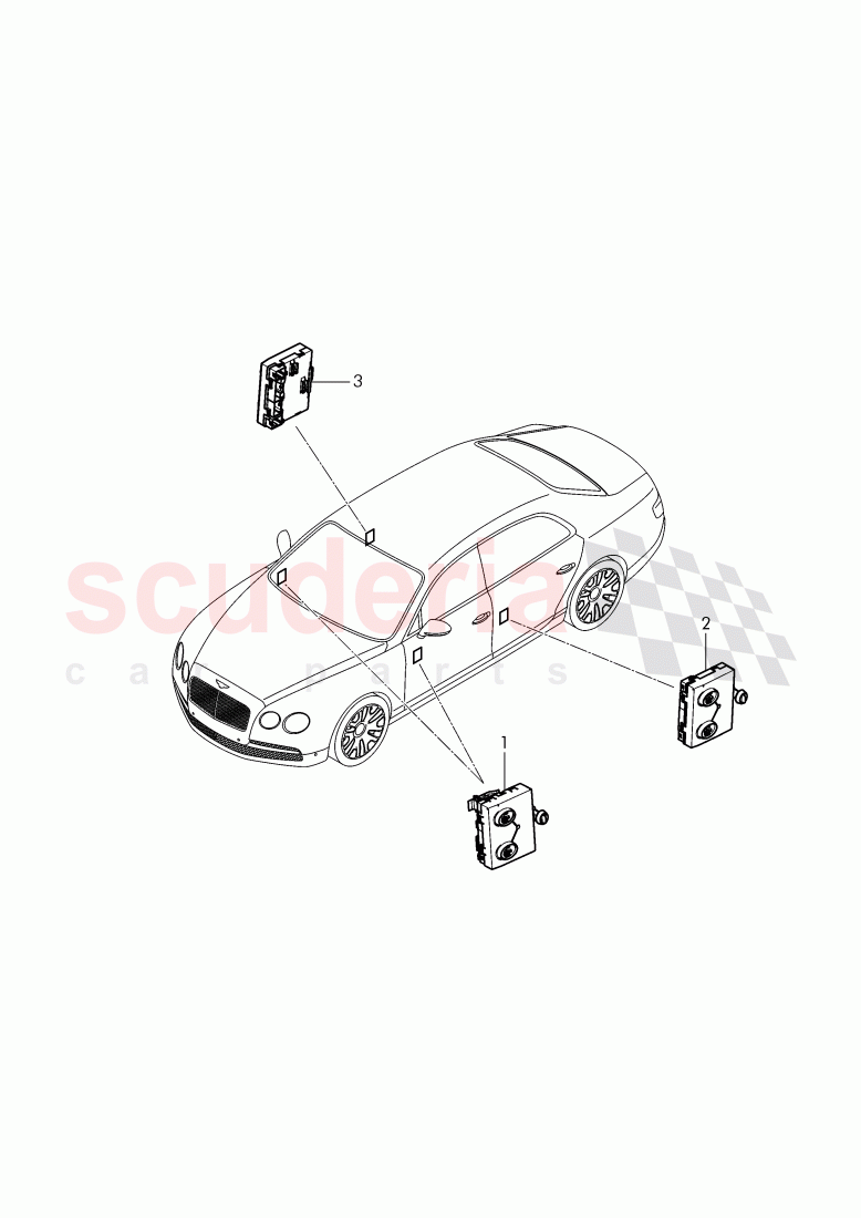 switches in door trim panel of Bentley Bentley Continental Flying Spur (2013+)