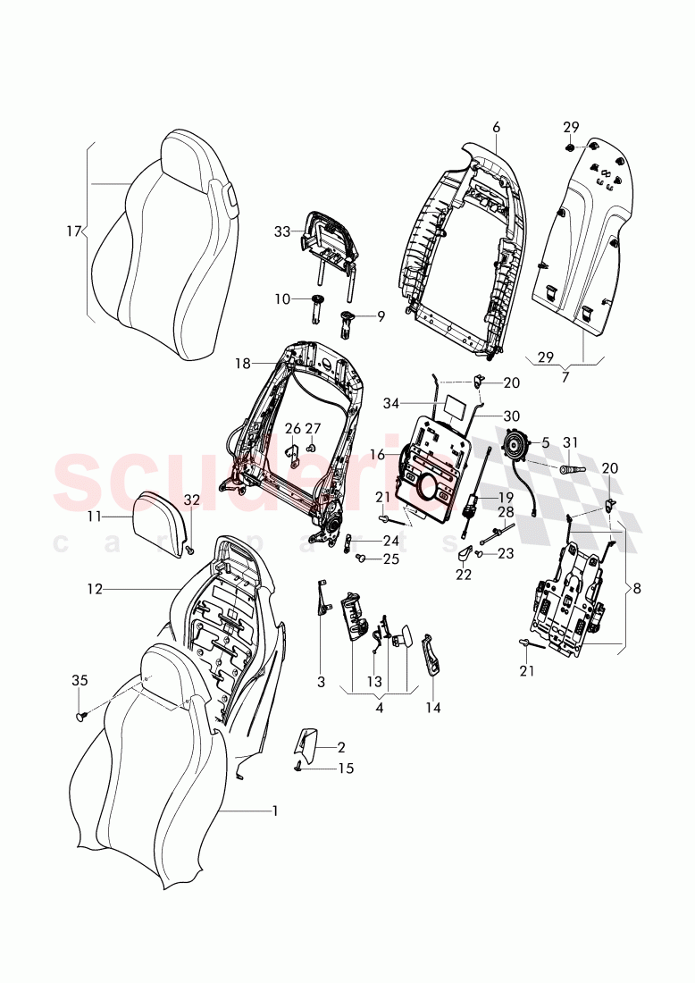 seat, backrest cushion with cover, headrest of Bentley Bentley Continental Supersports (2017+)