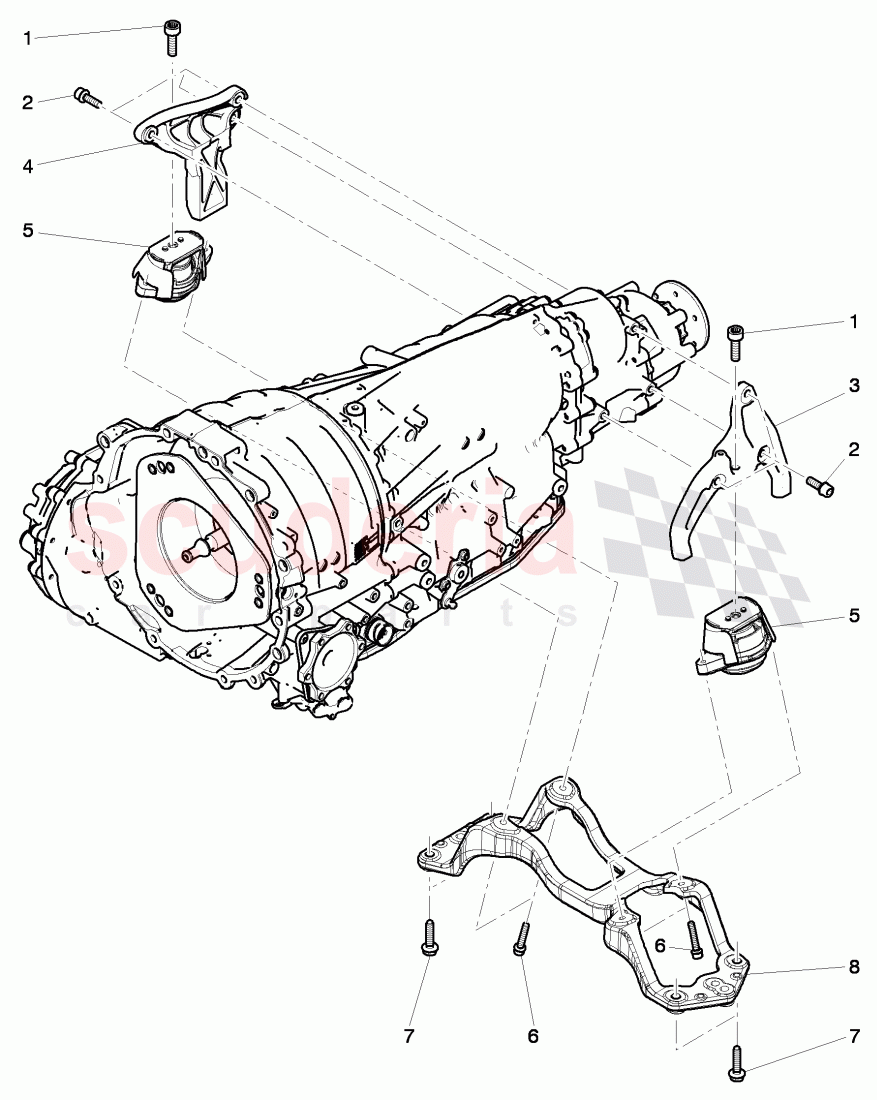 Gearbox mounting, for 6 speed automatic transm. of Bentley Bentley Continental GT (2011-2018)