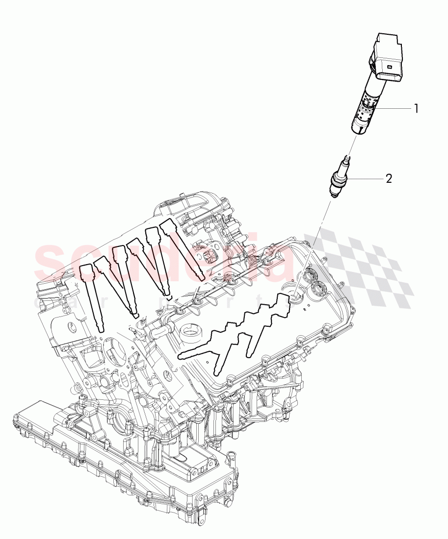 ignition coil with spark plug connector, spark plug of Bentley Bentley Continental Supersports (2017+)